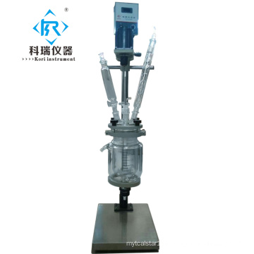 Laboratory Mini jacketed glass reactor Agitated Reactor